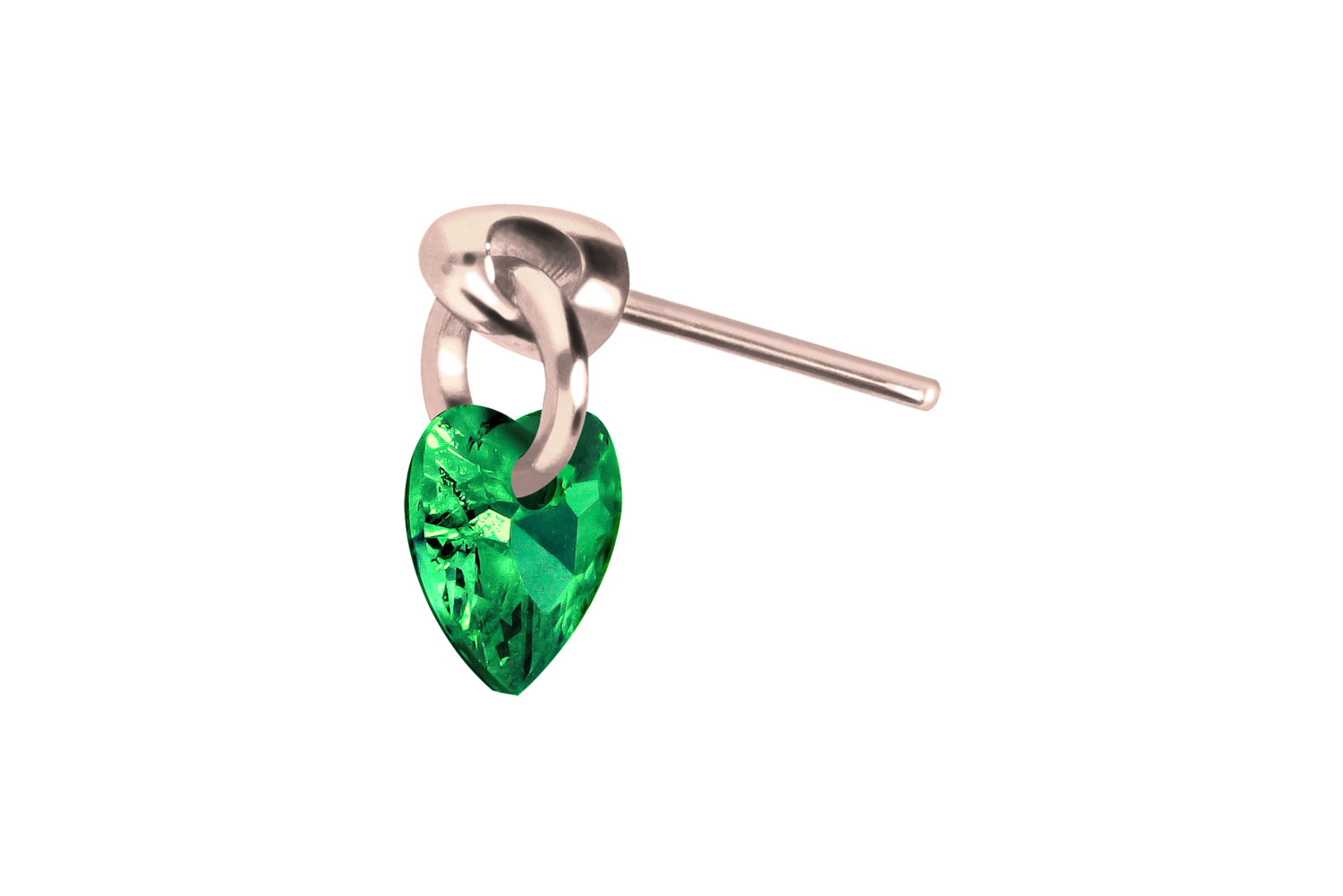 Titan Aufsatz mit Push Pin KRISTALLHERZ von Piercingline